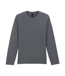 Gildan Heren Softstyle® T-shirt met lange mouwen in Charcoal, voorkant