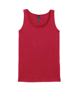 Gildan Dames Softstyle tanktop in Cherry Red, voorkant
