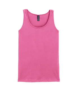 Gildan Dames Softstyle tanktop in Azalea, voorkant