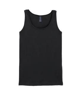 Gildan Dames Softstyle tanktop in Black, voorkant