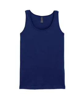 Gildan Dames Softstyle tanktop in Navy, voorkant