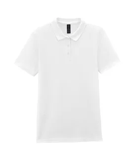 Gildan Dames Softstyle polo van dubbel piqué in White, voorkant