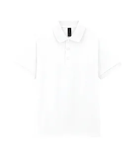 Gildan Men's DryBlend jersey polo in White, voorkant
