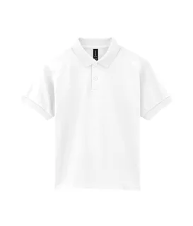 Gildan Dryblend Classic Fit Kinder Jersey Polo in White, voorkant