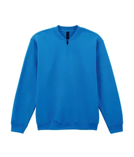 Gildan 1/4 zip fleece sweatshirt in Royal, voorkant