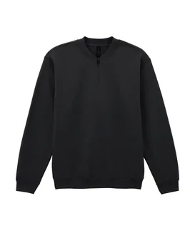 Gildan 1/4 zip fleece sweatshirt in Black, voorkant