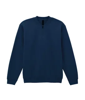 Gildan 1/4 zip fleece sweatshirt in Navy, voorkant