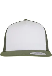 Flexfit Klassieke truckerpet in OLIVE / WHITE / LODEN, voorkant