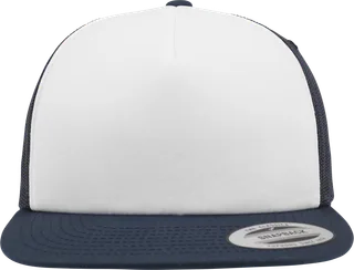 Flexfit Truckerpet van schuimrubber in Navy / White / Navy, voorkant