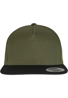 Flexfit Classic snapbackpet 5 panelen in OLIVE / BLACK, voorkant