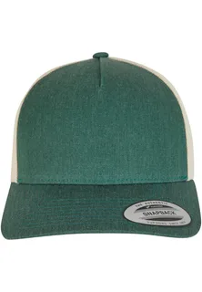 Flexfit Retro truckerpet in twee kleuren in GREEN / BEIGE, voorkant