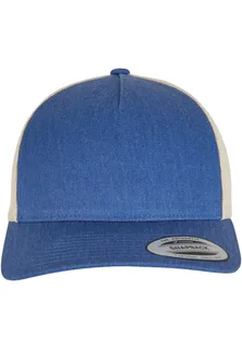 Flexfit Retro truckerpet in twee kleuren in BLUE / BEIGE, voorkant