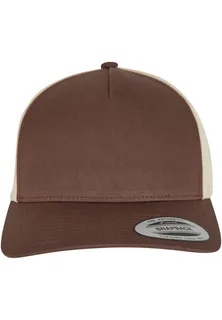 Flexfit Retro truckerpet in twee kleuren in MUSTANG / BEIGE, voorkant
