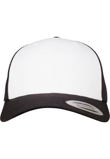 Flexfit Retro truckerspet met gekleurde voorkant in BLACK / WHITE, voorkant