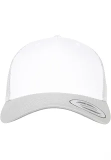 Flexfit Retro truckerspet met gekleurde voorkant in SILVER / WHITE, voorkant