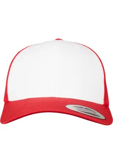 Flexfit Retro truckerspet met gekleurde voorkant in RED / WHITE, voorkant