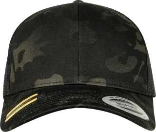 Flexfit Multicam retro truckerpet in BLACK MULTICAM, voorkant