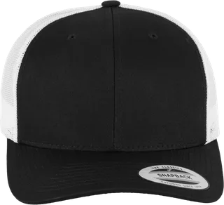 Flexfit Tweekleurige Retro Truckerpet in Black / White, voorkant