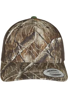Flexfit Retro Trucker pet met boomcamouflage in EDGE, voorkant
