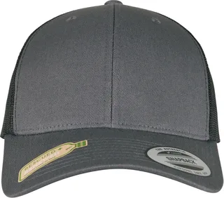 Flexfit Classic retro trucker cap in CHARCOAL / BLACK, voorkant