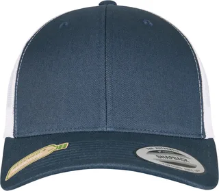 Flexfit Classic retro trucker cap in NAVY / WHITE, voorkant