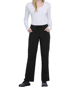 Dickies Medical Damesbroek met trekkoordje middelhoge taille in Black, voorkant