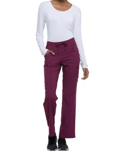 Dickies Medical Damesbroek met trekkoordje middelhoge taille in Wine, voorkant