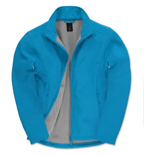 B&C Id.701 Men's Softshell Jacket in Atoll / Ghost Grey, voorkant