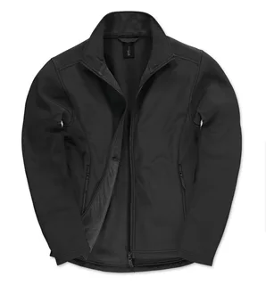 B&C Id.701 Men's Softshell Jacket in Black / Black, voorkant