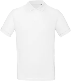 B&C Inspire men's polo in White, voorkant