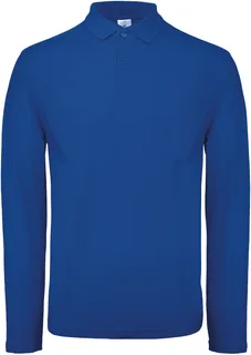 B&C ID.001 LSL Polo in Royal Blue, voorkant