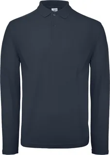 B&C ID.001 LSL Polo in Navy, voorkant