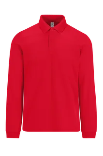 B&C MY POLO 210 Heren lange mouwen in Red, voorkant