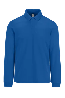 B&C MY POLO 210 Heren lange mouwen in Royal Blue, voorkant