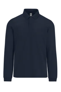 B&C MY POLO 210 Heren lange mouwen in Navy, voorkant