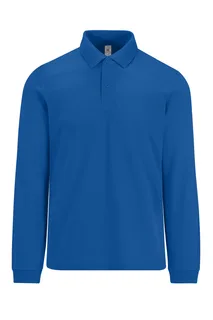 B&C MY POLO 180 Heren lange mouwen in Royal Blue, voorkant