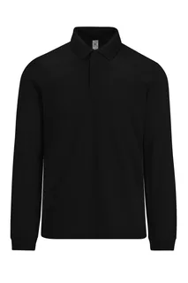 B&C MY POLO 180 Heren lange mouwen in Black, voorkant