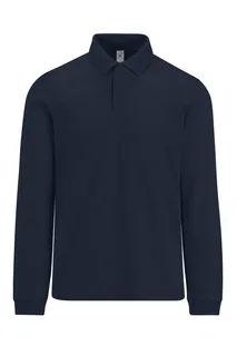 B&C MY POLO 180 Heren lange mouwen in Navy, voorkant