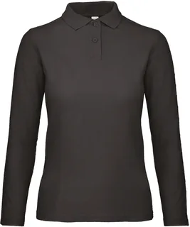 B&C ID.001 LSL /women Polo in Black, voorkant