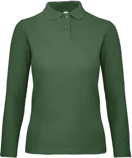 B&C ID.001 LSL /women Polo in Bottle Green, voorkant