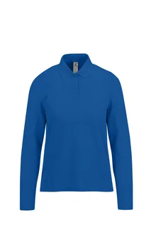 B&C MY POLO 180 Dames lange mouwen in Royal Blue, voorkant