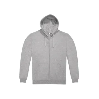 B&C Hoodie met rits ID.224 (50/50) in Sport Grey, voorkant
