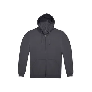B&C Hoodie met rits ID.224 (50/50) in Dark Grey, voorkant