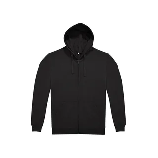 B&C Hoodie met rits ID.224 (50/50) in Black, voorkant