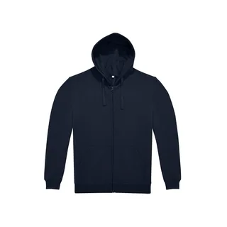 B&C Hoodie met rits ID.224 (50/50) in Navy, voorkant