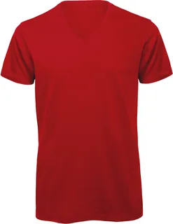 B&C T-shirt met V-hals in Red, voorkant