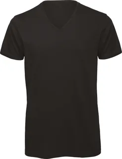 B&C T-shirt met V-hals in Black, voorkant