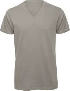B&C T-shirt met V-hals in Light Grey, voorkant