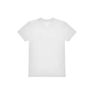 B&C T-shirt met V-hals #150 in White, voorkant
