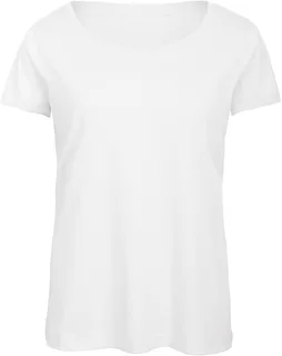 B&C Dames Triblend T-shirt in White, voorkant